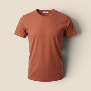 Reiss T-Shirt Mens Small Rust Orange Short Sleeve Crew Neck Cotton Tee